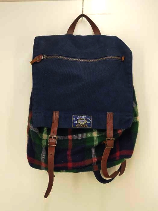 Rugby Outfitters RALPH LAUREN（ラグビーアウトフィッターズ ラルフローレン） フランネルチェック キャンバス地バックパック レディース バッグ