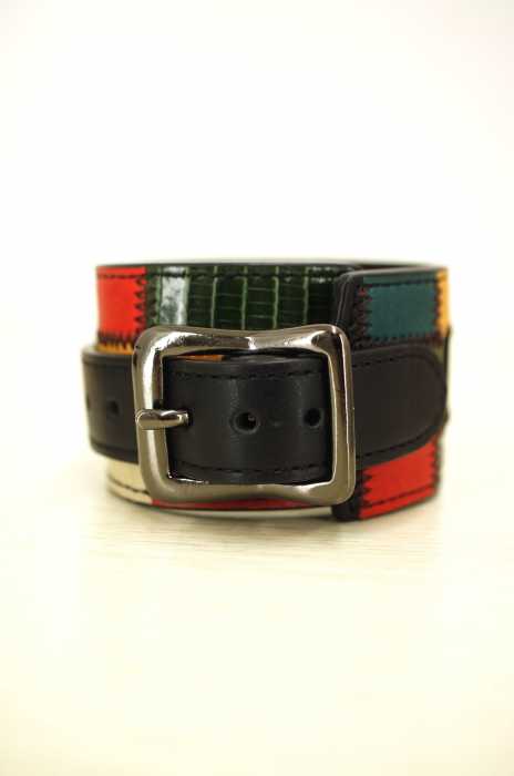 glamb×JAM HOME MADE （グラム×ジャムホームメイド） 15AW GAUDY BANGLE コラボレザーパッチワークバングル メンズ アクセサリー