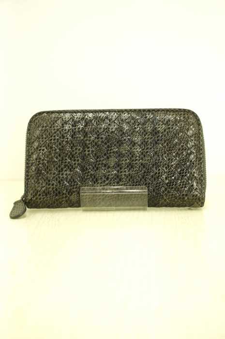 BOTTEGA VENETA(ボッテガヴェネタ) イントレチャートパイソンレザーラウンドジップロングウォレット メンズ 財布・ケース