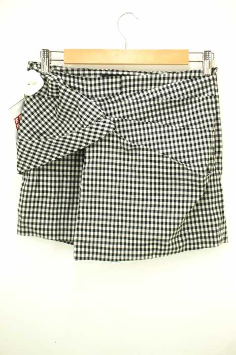 ZARA BASIC （ザラベーシック） ギンガムチェック柄バックリボン付き レディース スカート
