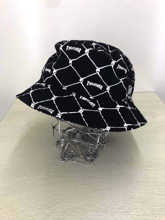 THRASHER MAGAZINE(スラッシャーマガジン) BUCKET-01 HAT FENCE PRNT BLACK メンズ 帽子
