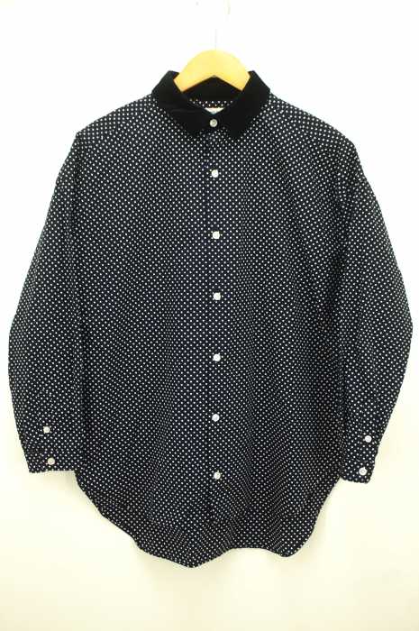 BEAMS BOY (ビームスボーイ) ドット ベロア クレリック シャツ レディース トップス