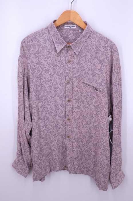 USED古着  （ユーズドフルギ） GELLAN EUROPE UOMO リーフ柄プリント ワイドシルエットレトロシャツ メンズ トップス