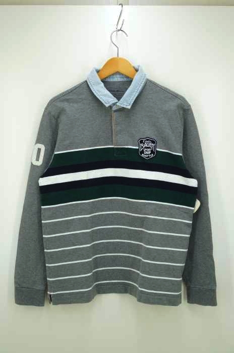 Eddie Bauer（エディーバウアー） Eddie BAUER SEATTLE パッチ ボーダー柄ロングスリーブポロシャツ メンズ トップス