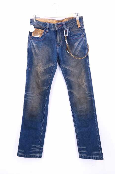 TOUGH Jeansmith（） エイジング＆ダメージ加工 ウォレットチェーン付き  ストレートデニム メンズ パンツ