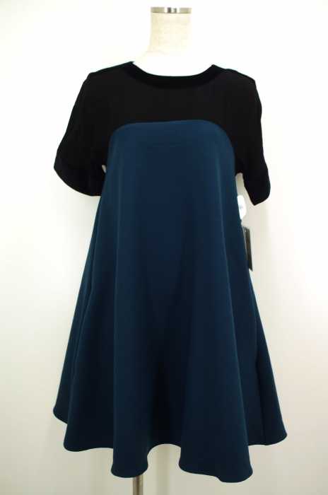 MAISON KITSUNE （メゾンキツネ） 14AW TWIGGY D. STRETCH WOOL バイカラーワンピース レディース ワンピース