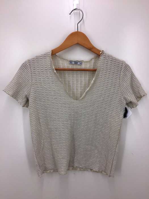 ZARA COLLECTION(ザラコレクション) メタル加工レーヨン混総柄Tシャツ レディース トップス