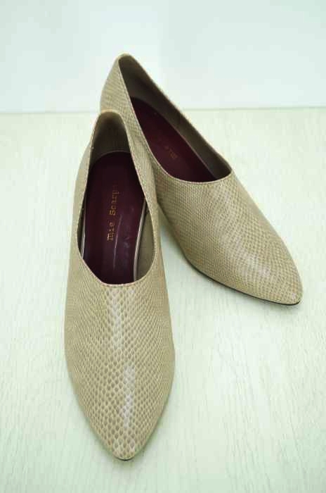 mie scarpe（ミエスカルペ） クロコ型押し ヒールパンプス レディース シューズ