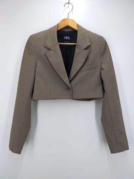 ZARA（ザラ） パワーショルダー クロップド ブレザー レディース アウター