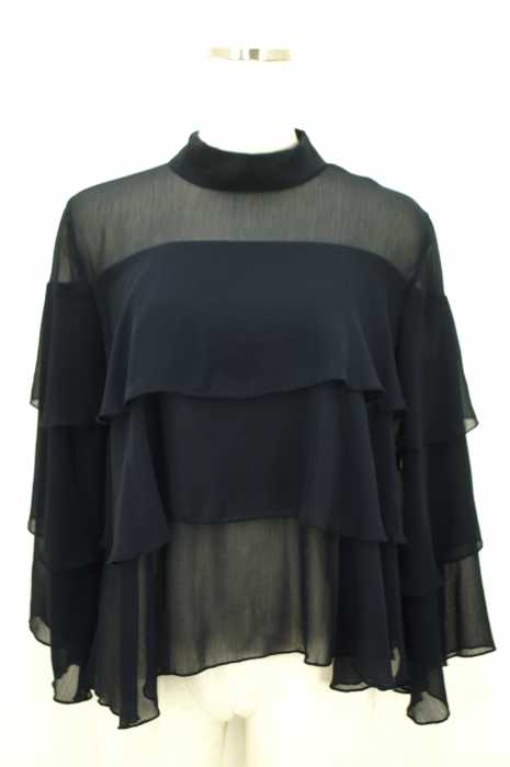 ZARA BASIC （ザラベーシック） シフォンフリルブラウス レディース トップス