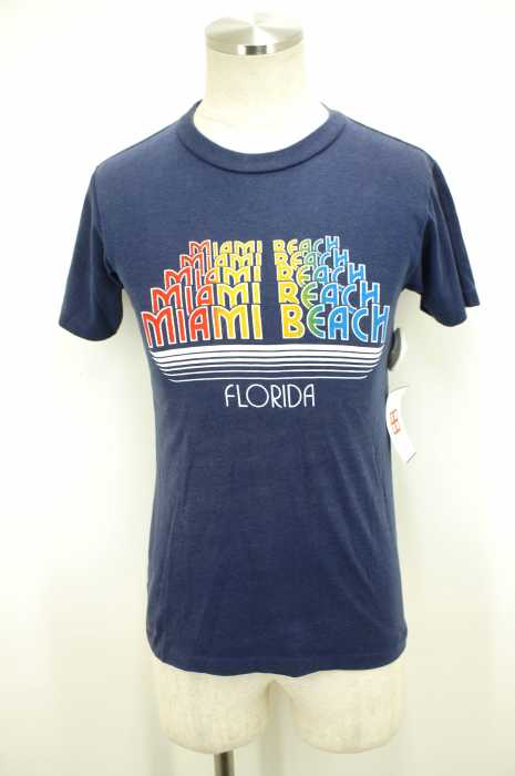 USED （ブランド不明） MIAMI BEACH FLORIDA プリントTシャツ メンズ トップス
