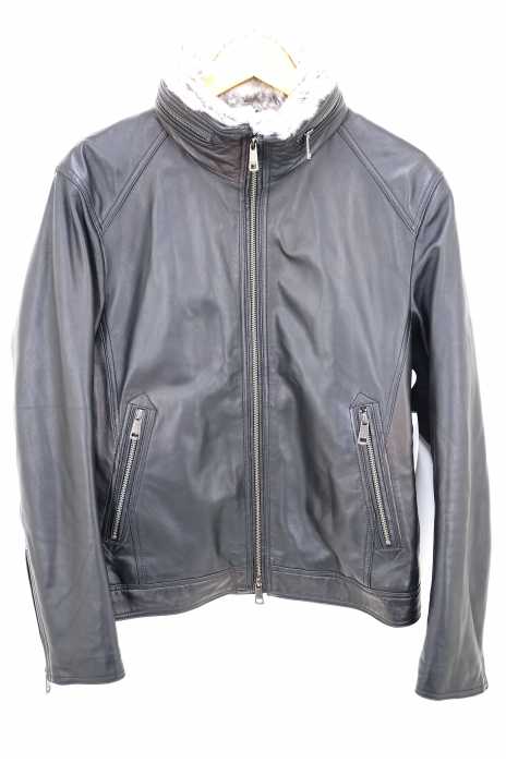 BURBERRY BLACK LABEL （バーバリーブラックレーベル） ラビットファーシープレザージャケット メンズ アウター