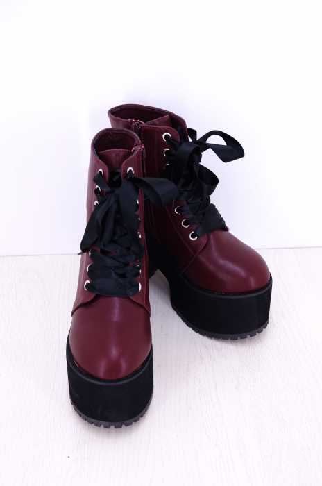 Ank Rouge アンクルージュ 19aw スピンドルブーツ 厚底 サイドジップレースアップブーツ レディース シューズ ブランド古着買取販売バズストア
