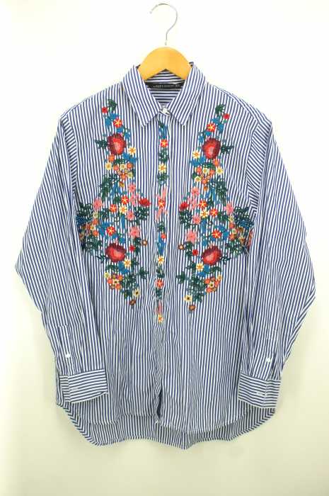 ZARA WOMAN （ザラ ウーマン） フロント花柄刺繍シャツ レディース トップス