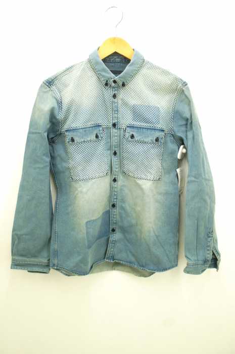 Barbour × R.NEWBOLD (バブアー アールニューボールド) ドット柄切替ボタンダウンシャツ メンズ トップス