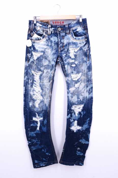 TOUGH Jeansmith() ブリーチ&ペイント加工 バナナカーブダメージデニム メンズ パンツ