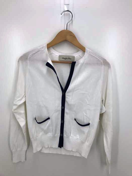 maglia plus（マリアプラス） 綿カラーラインドカーディガン レディース トップス