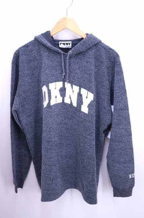 DKNY （ダナキャランニューヨーク） 90s ロゴ刺繍 ボアフリースプルオーバーパーカー メンズ トップス