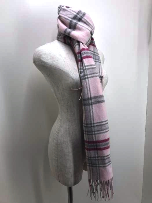 LANVIN（ランバン） カシミヤ混チェックマフラー レディース ファッション雑貨