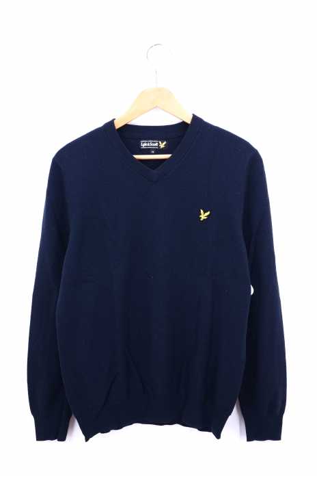 LYLE&SCOTT（ライルアンドスコット） 胸ロゴ刺繍 Vネックライトウールニット メンズ トップス