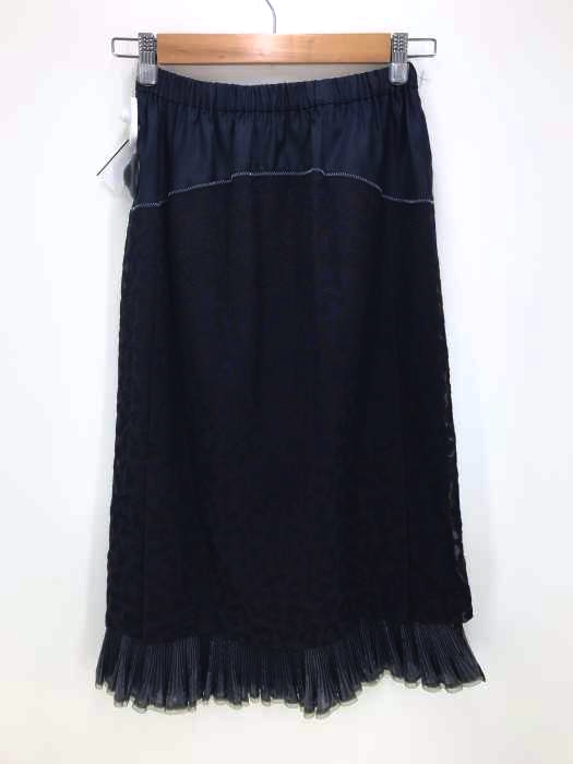 PONTI(ポンティ) GIRAFF EMBROIDERY SKIRT キリン刺繍裾プリーツスカート レディース スカート