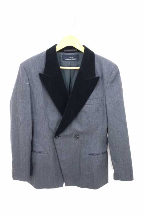 tricot COMME des GARCONS (トリココムデギャルソン) AD1989 ピークドラペルスウェード切替ダブルテーラードJK レディース アウター