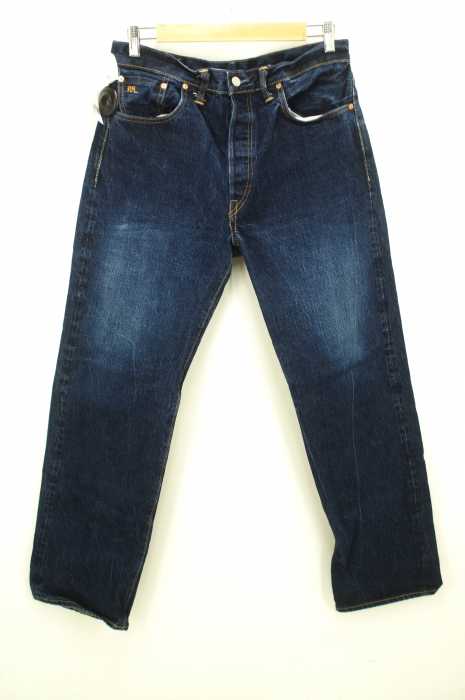 RRL RALPH LAUREN (ダブルアールエル ラルフローレン) USA製 VINTAGE 5 PKT PT ビンテージ加工セルビッチデニムパンツ メンズ パンツ