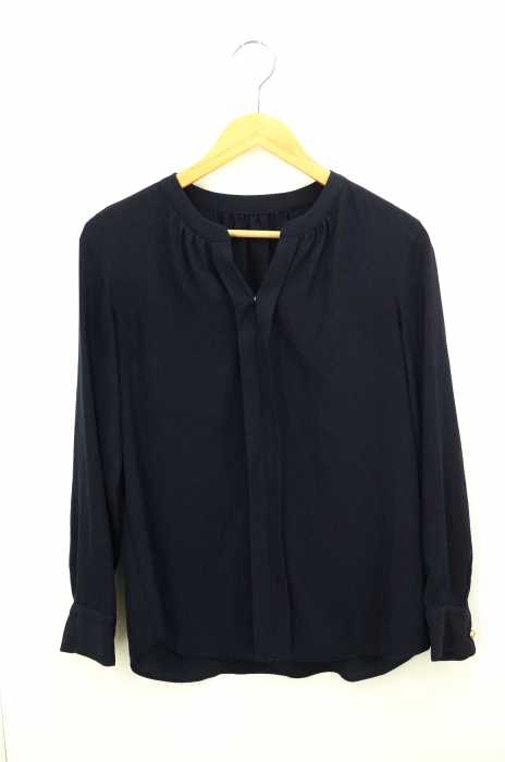 UNACA(アナカ) ポリエステル長袖 キーネックプルオーバーブラウス レディース トップス