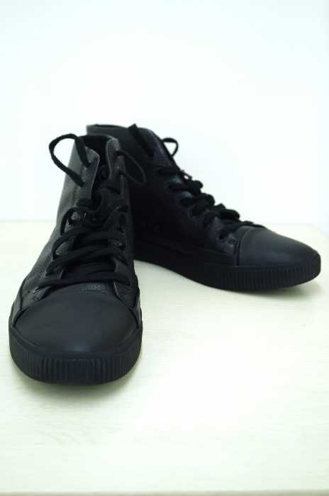 HUGO BOSS（ヒューゴボス） グレインレザー ハイカット スニーカー メンズ シューズ