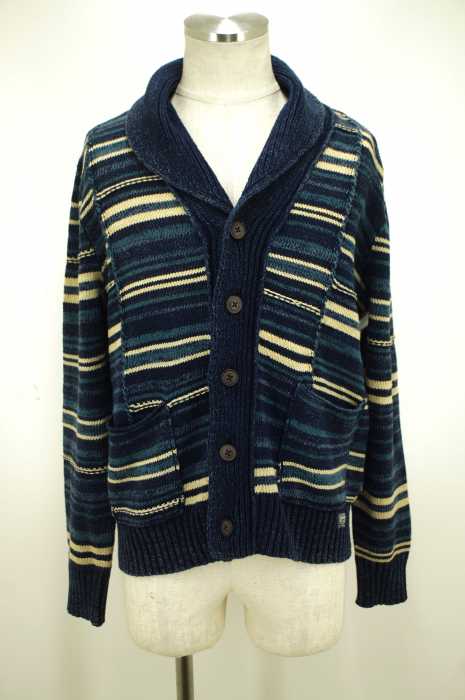 DENIM & SUPPLY RALPH LAUREN (デニム&サプライ ラルフローレン) Striped Shawl-Collar Cardigan インディゴストライプ メンズ トップス