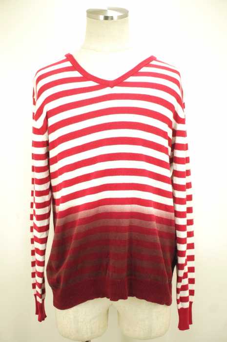 UNITED ARROWS green label relaxing （ユナイテッドアローズグリーンレーベルリラクシング） Vネック グラデーション コットンリネン メンズ トップス