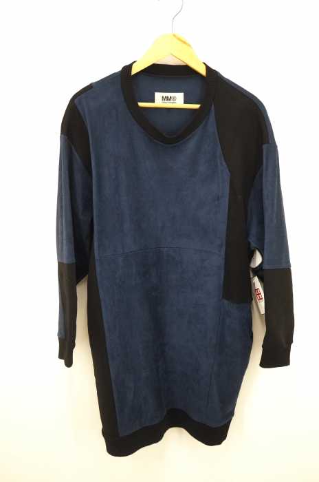 Maison Margiela （メゾンマルジェラ） 16AW 異素材ランダムパッチワーク フェイクスウェードプルオーバーワンピース レディース ワンピース