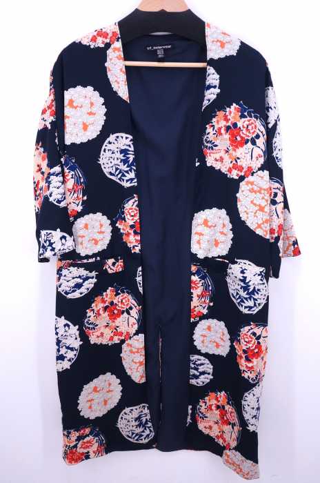 ZARA TRF （ザラティーアールエフ） 和柄プリント ワイドシルエットガウンコート レディース アウター