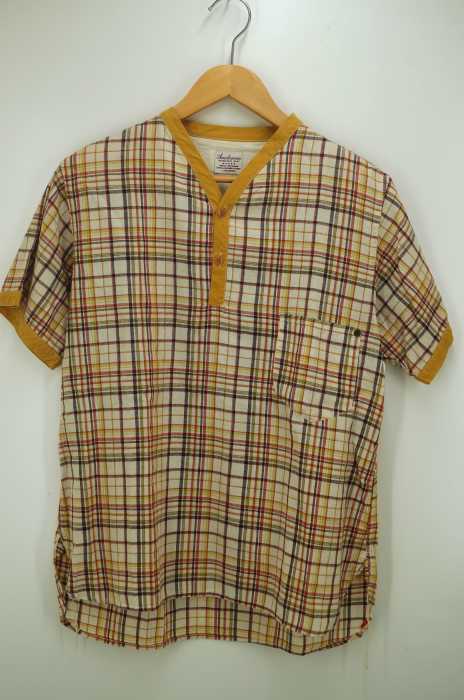 Anachronorm（アナクロノーム） ノーカラー チェック柄シャツ メンズ トップス