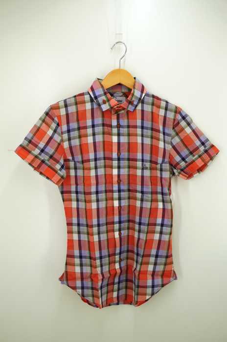 Vivienne Westwood MAN（ヴィヴィアンウエストウッドマン） マドラスチェック柄ワンポイントオーブ刺繍S/Sボタンダウンシャツ メンズ トップス
