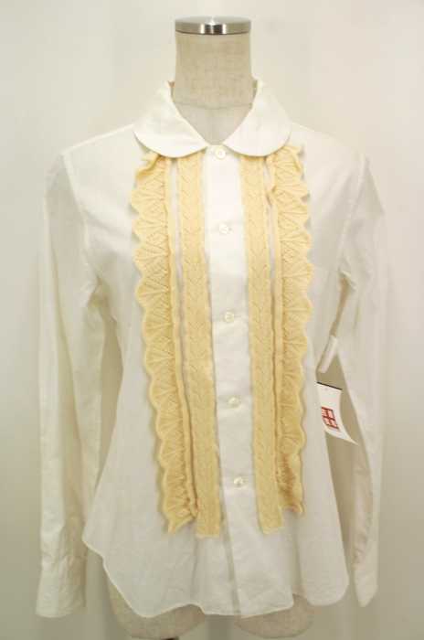 robe de chambre COMME des GARCONS （ローブドシャンブルコムデギャルソン） AD2000 ニット切替ラウンドカラーボタンシャツ レディース トップス