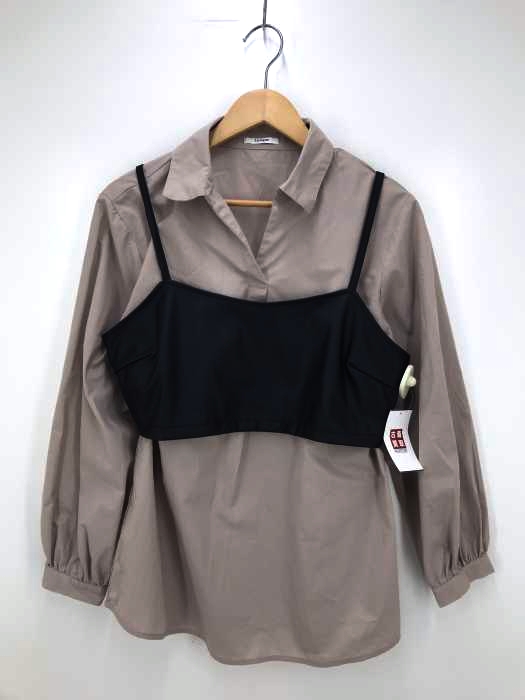 Lutique（フルギ） フェイクレザービスチェトップス付きシャツ レディース トップス