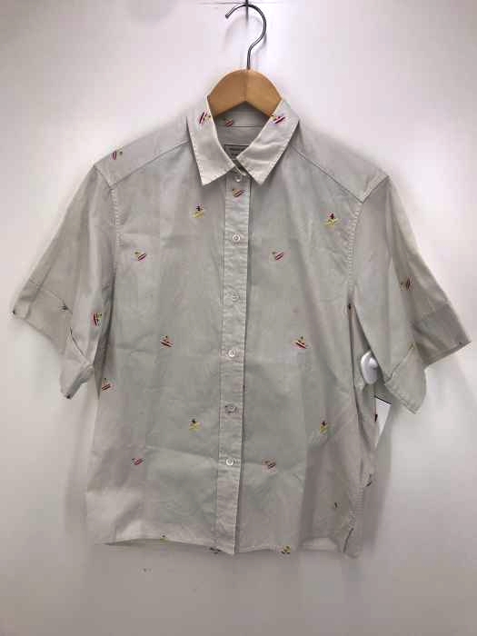 【希少】MAISON KITSUNE メゾンキツネ 総柄シャツ 半袖 maison kitsune（メゾンキツネ） 総柄半袖シャツ レディース トップス