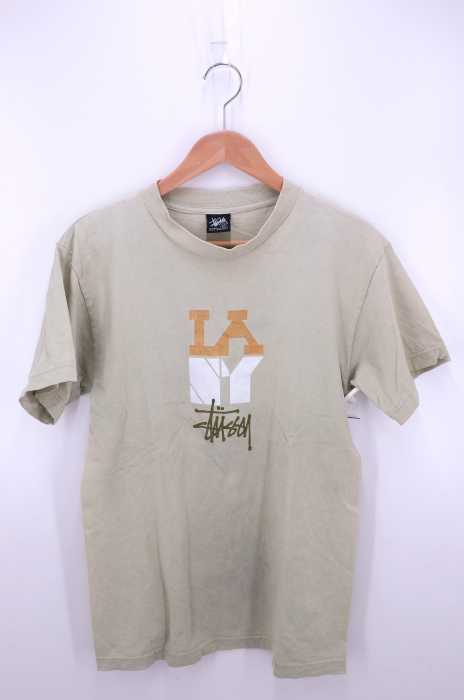 STUSSY (ステューシー) 80s 黒タグ フロントプリント コットンクルーネックTee メンズ トップス