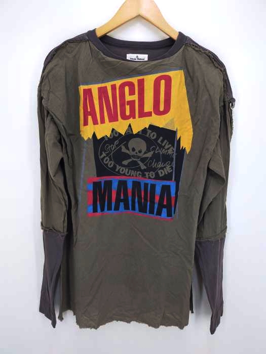 Vivienne Westwood ANGLOMANIA（ヴィヴィアンウエストウッド アングロマニア） Dカン付き切替プリント長袖カットソー レディース トップス