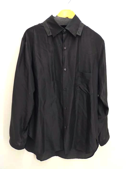 Yohji Yamamoto POUR HOMME（ヨウジヤマモトプールオム） Hidden Collar Button Silk Shirt シルクシャツ メンズ トップス