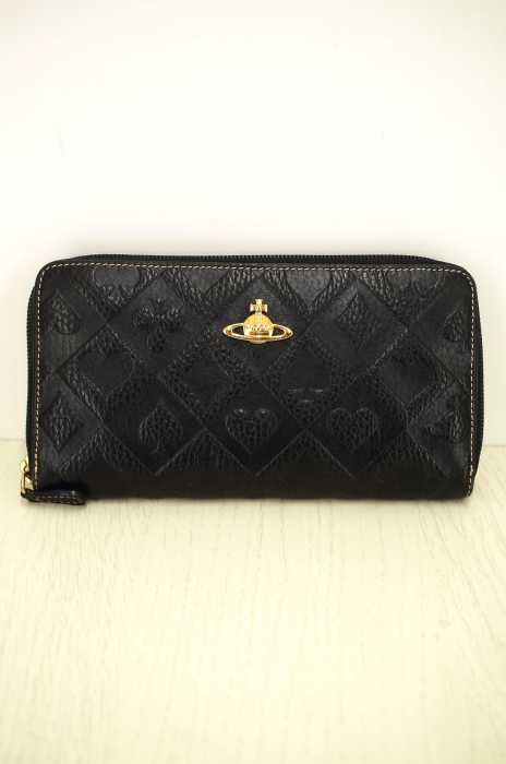 Vivienne Westwood （ヴィヴィアンウエストウッド） MONTECARLO NERO モノグラムラウンドジップウォレットト 長財布 レディース ファッション雑貨