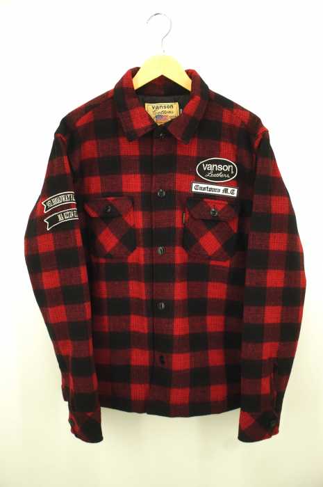 VANSON（バンソン） オンブレチェック ワッペン付き中綿ブルゾン メンズ アウター
