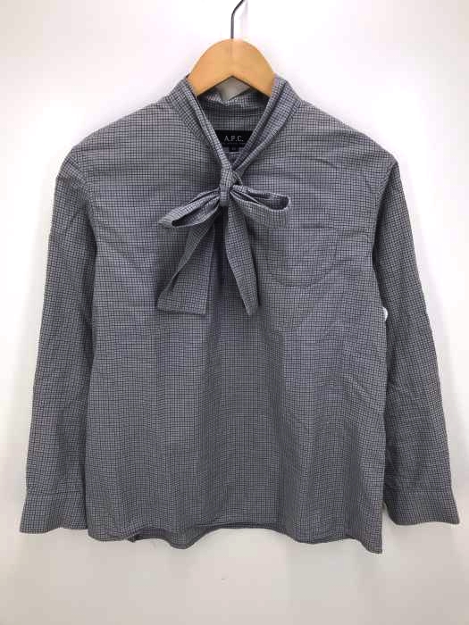A.P.C.(アーペーセー) ボウタイチェックプルオーバーブラウス レディース トップス