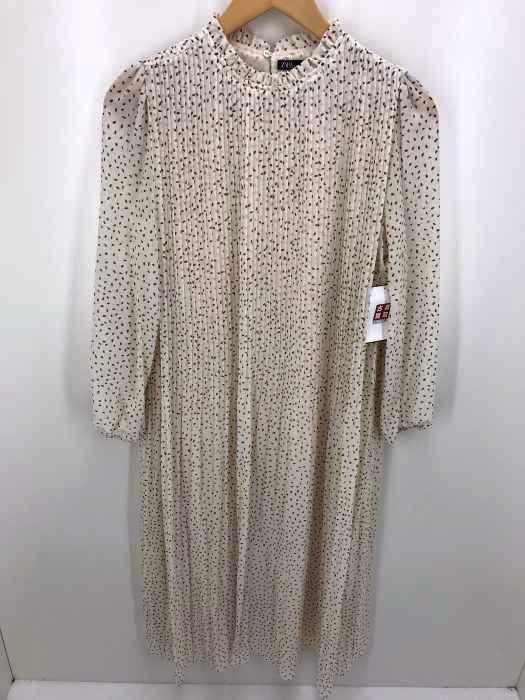 ZARA(ザラ) L/S ドット柄 マキシ丈 プリーツワンピース レディース ワンピース