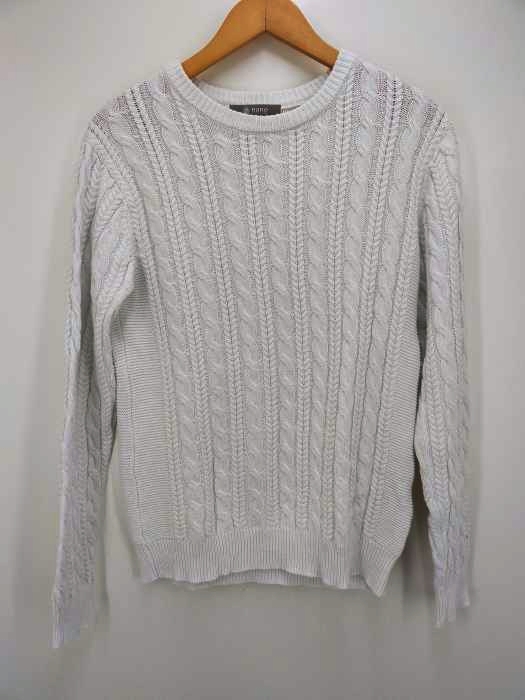 nano universe（ナノユニバース） SILK BLEND シルク混ケーブルニット メンズ トップス