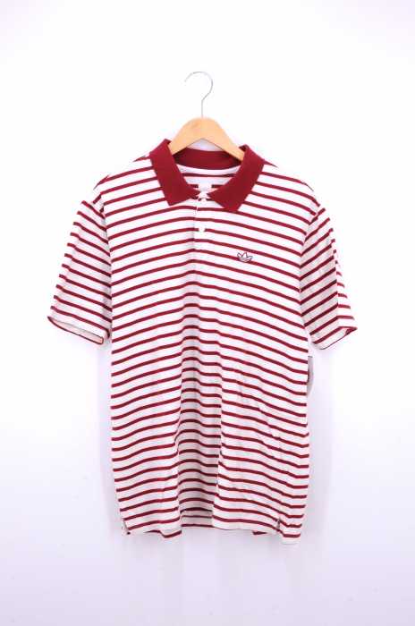 adidas Originals (アディダスオリジナルス) トレフォイルロゴ ボーダーポロシャツ メンズ トップス