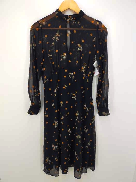 ZARA(ザラ) ドット 花柄シフォンワンピース レディース ワンピース