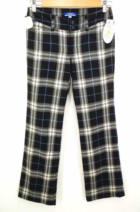 BURBERRY BLUE LABEL (バーバリーブルーレーベル) ウールチェック柄ストレートパンツ レディース パンツ