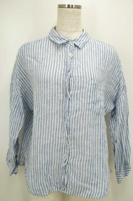 UNITED ARROWS green label relaxing （ユナイテッドアローズグリーンレーベルリラクシング） ドルマンスリーブリネンストライプボタンシャツ レディース トップス